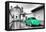 ¡Viva Mexico! B&W Collection - Green VW Beetle Car in San Cristobal de Las Casas-Philippe Hugonnard-Framed Premier Image Canvas