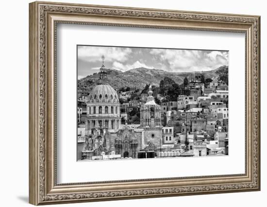 ¡Viva Mexico! B&W Collection - Guanajuato Cityscape-Philippe Hugonnard-Framed Photographic Print