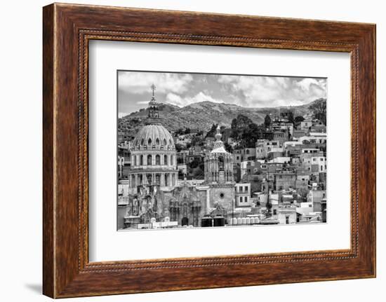 ¡Viva Mexico! B&W Collection - Guanajuato Cityscape-Philippe Hugonnard-Framed Photographic Print