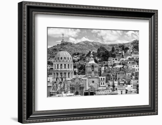 ¡Viva Mexico! B&W Collection - Guanajuato Cityscape-Philippe Hugonnard-Framed Photographic Print