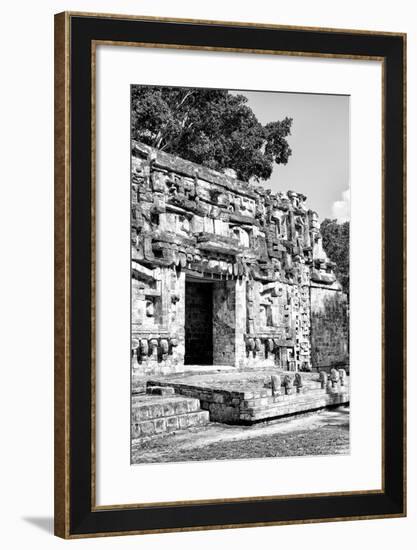 ¡Viva Mexico! B&W Collection - Hochob Mayan Pyramids V - Campeche-Philippe Hugonnard-Framed Photographic Print