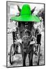 ¡Viva Mexico! B&W Collection - Horse with Green straw Hat-Philippe Hugonnard-Mounted Photographic Print