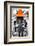 ¡Viva Mexico! B&W Collection - Horse with Orange straw Hat-Philippe Hugonnard-Framed Photographic Print