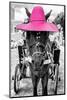 ¡Viva Mexico! B&W Collection - Horse with Pink straw Hat-Philippe Hugonnard-Mounted Photographic Print