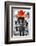 ¡Viva Mexico! B&W Collection - Horse with Red straw Hat-Philippe Hugonnard-Framed Photographic Print