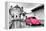 ?Viva Mexico! B&W Collection - Hot Pink VW Beetle Car in San Cristobal de Las Casas-Philippe Hugonnard-Framed Premier Image Canvas