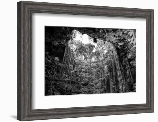 ¡Viva Mexico! B&W Collection - Ik-Kil Cenote-Philippe Hugonnard-Framed Photographic Print