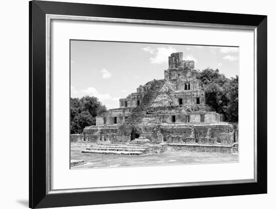 ¡Viva Mexico! B&W Collection - Maya Archaeological Site III - Campeche-Philippe Hugonnard-Framed Photographic Print