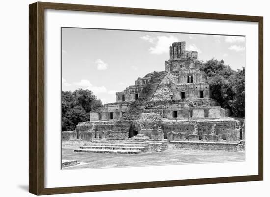 ¡Viva Mexico! B&W Collection - Maya Archaeological Site III - Campeche-Philippe Hugonnard-Framed Photographic Print