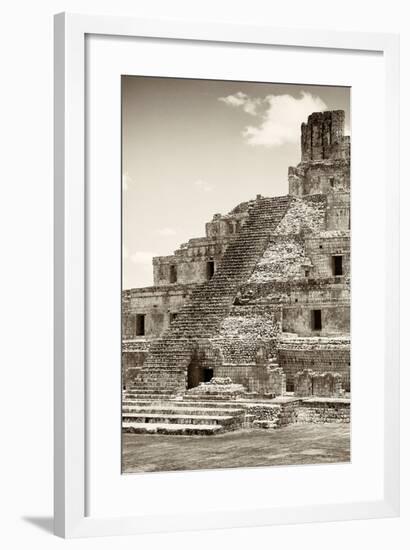 ?Viva Mexico! B&W Collection - Maya Archaeological Site IV - Campeche-Philippe Hugonnard-Framed Photographic Print