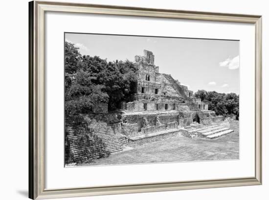 ¡Viva Mexico! B&W Collection - Maya Archaeological Site VII - Campeche-Philippe Hugonnard-Framed Photographic Print