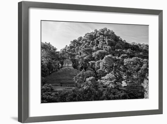 ¡Viva Mexico! B&W Collection - Mayan Ruins in Palenque at Sunrise II-Philippe Hugonnard-Framed Photographic Print