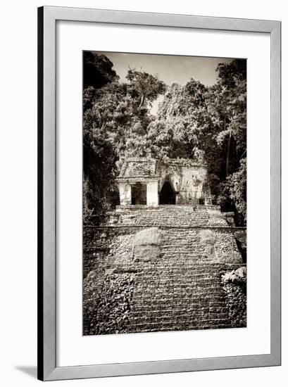 ¡Viva Mexico! B&W Collection - Mayan Ruins in Palenque III-Philippe Hugonnard-Framed Photographic Print