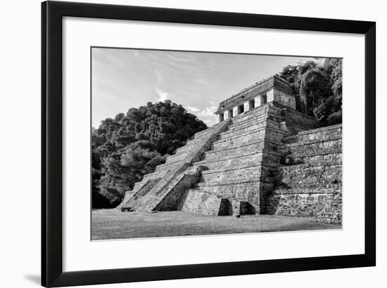 ¡Viva Mexico! B&W Collection - Mayan Temple of Inscriptions I - Palenque-Philippe Hugonnard-Framed Photographic Print