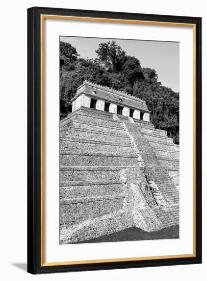 ¡Viva Mexico! B&W Collection - Mayan Temple of Inscriptions IX - Palenque-Philippe Hugonnard-Framed Photographic Print