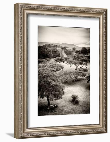 ¡Viva Mexico! B&W Collection - Monte Alban Pyramids V-Philippe Hugonnard-Framed Photographic Print