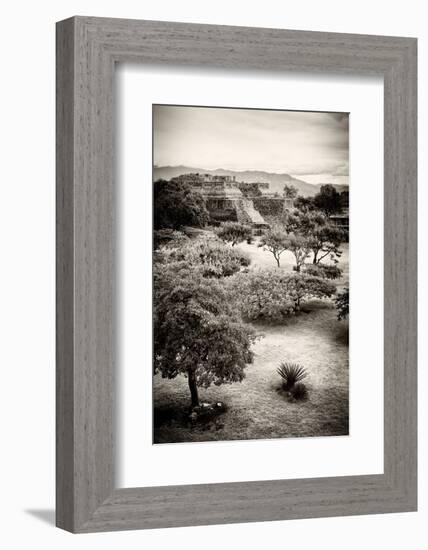 ¡Viva Mexico! B&W Collection - Monte Alban Pyramids V-Philippe Hugonnard-Framed Photographic Print