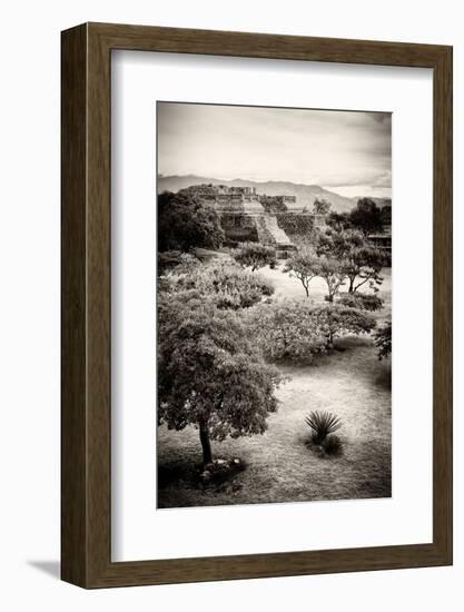 ¡Viva Mexico! B&W Collection - Monte Alban Pyramids V-Philippe Hugonnard-Framed Photographic Print