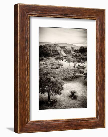 ¡Viva Mexico! B&W Collection - Monte Alban Pyramids V-Philippe Hugonnard-Framed Photographic Print