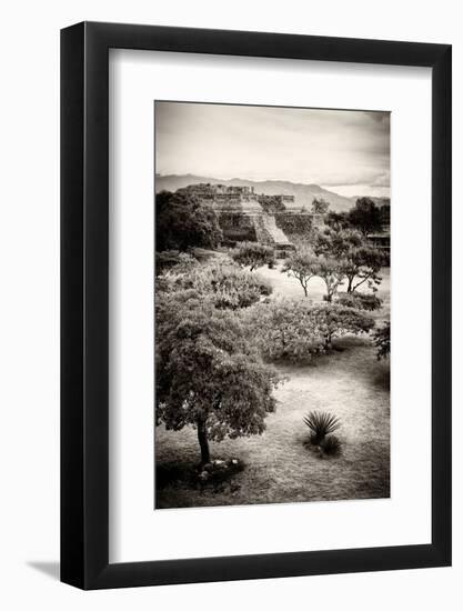 ¡Viva Mexico! B&W Collection - Monte Alban Pyramids V-Philippe Hugonnard-Framed Photographic Print