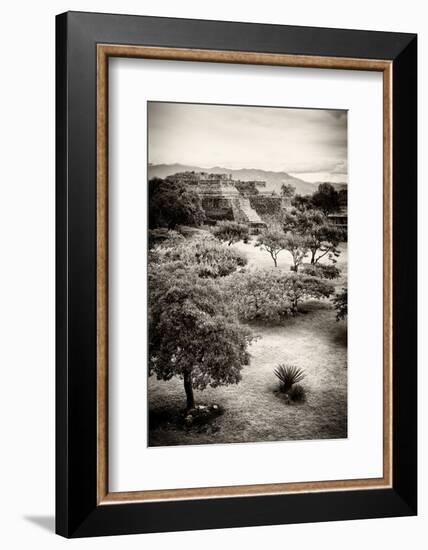 ¡Viva Mexico! B&W Collection - Monte Alban Pyramids V-Philippe Hugonnard-Framed Photographic Print