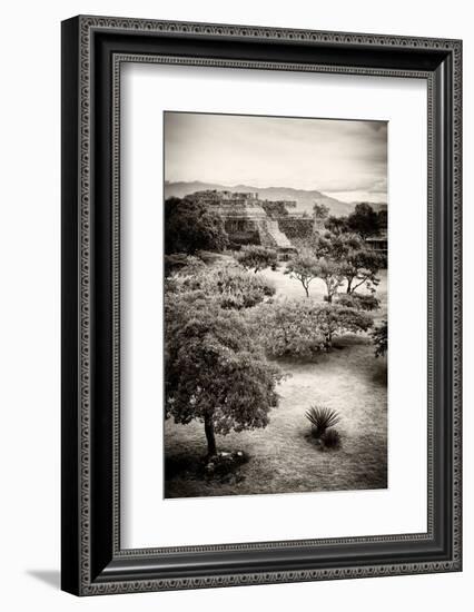 ¡Viva Mexico! B&W Collection - Monte Alban Pyramids V-Philippe Hugonnard-Framed Photographic Print