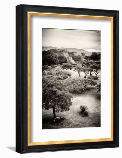 ¡Viva Mexico! B&W Collection - Monte Alban Pyramids V-Philippe Hugonnard-Framed Photographic Print