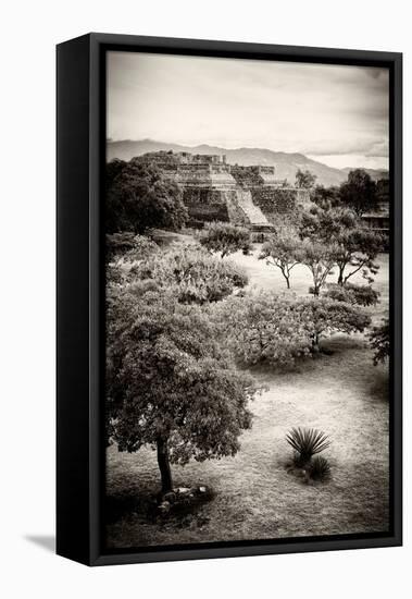 ¡Viva Mexico! B&W Collection - Monte Alban Pyramids V-Philippe Hugonnard-Framed Premier Image Canvas