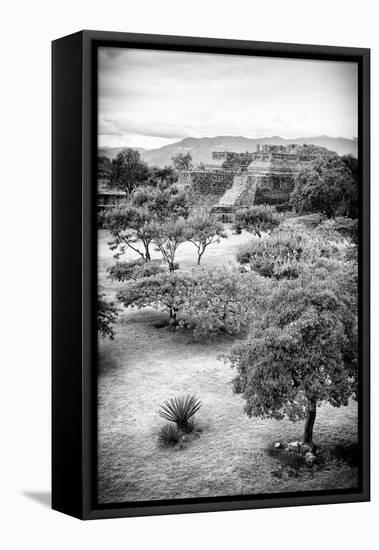 ¡Viva Mexico! B&W Collection - Monte Alban Pyramids VI-Philippe Hugonnard-Framed Premier Image Canvas