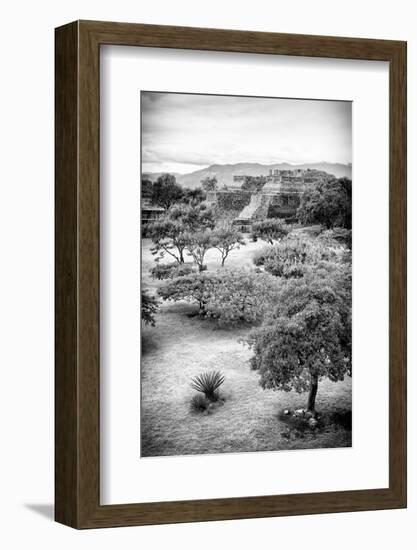 ¡Viva Mexico! B&W Collection - Monte Alban Pyramids VI-Philippe Hugonnard-Framed Photographic Print