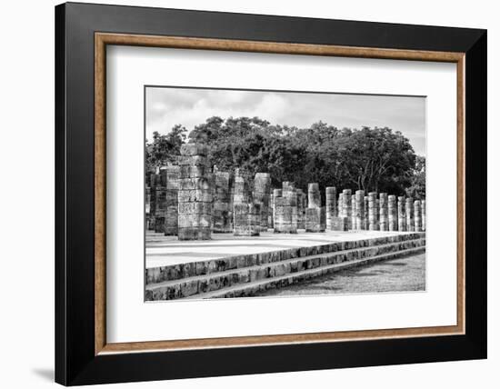 ¡Viva Mexico! B&W Collection - One Thousand Mayan Columns II - Chichen Itza-Philippe Hugonnard-Framed Photographic Print