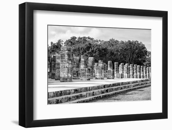 ¡Viva Mexico! B&W Collection - One Thousand Mayan Columns II - Chichen Itza-Philippe Hugonnard-Framed Photographic Print