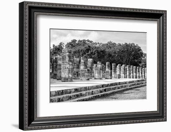 ¡Viva Mexico! B&W Collection - One Thousand Mayan Columns II - Chichen Itza-Philippe Hugonnard-Framed Photographic Print