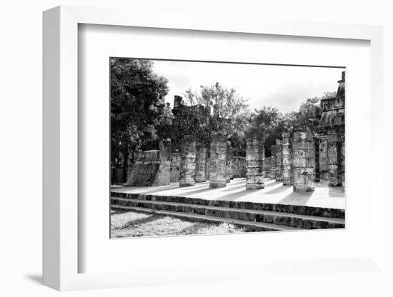 ¡Viva Mexico! B&W Collection - One Thousand Mayan Columns III - Chichen Itza-Philippe Hugonnard-Framed Photographic Print