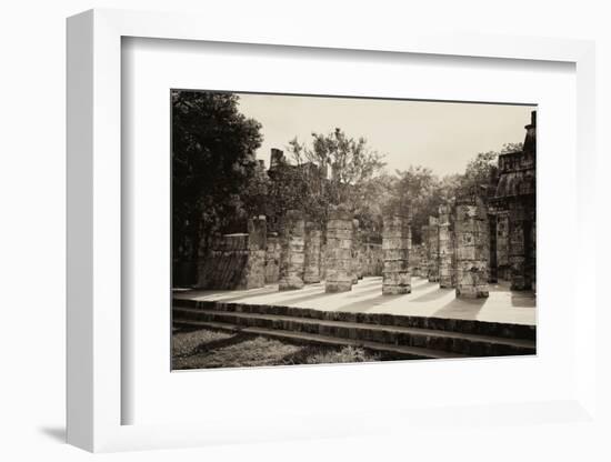 ¡Viva Mexico! B&W Collection - One Thousand Mayan Columns IV - Chichen Itza-Philippe Hugonnard-Framed Photographic Print