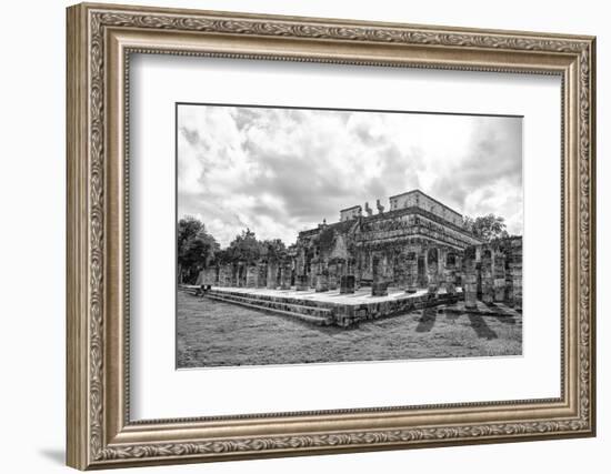 ¡Viva Mexico! B&W Collection - One Thousand Mayan Columns V - Chichen Itza-Philippe Hugonnard-Framed Photographic Print