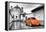 ¡Viva Mexico! B&W Collection - Orange VW Beetle Car in San Cristobal de Las Casas-Philippe Hugonnard-Framed Premier Image Canvas