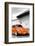 ¡Viva Mexico! B&W Collection - Orange VW Beetle in San Cristobal de Las Casas-Philippe Hugonnard-Framed Photographic Print