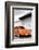 ¡Viva Mexico! B&W Collection - Orange VW Beetle in San Cristobal de Las Casas-Philippe Hugonnard-Framed Photographic Print