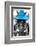¡Viva Mexico! B&W Collection - Portrait of Horse with Blue Hat-Philippe Hugonnard-Framed Photographic Print