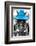 ¡Viva Mexico! B&W Collection - Portrait of Horse with Blue Hat-Philippe Hugonnard-Framed Photographic Print