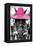 ¡Viva Mexico! B&W Collection - Portrait of Horse with Pink Hat-Philippe Hugonnard-Framed Premier Image Canvas