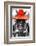 ¡Viva Mexico! B&W Collection - Portrait of Horse with Red Hat-Philippe Hugonnard-Framed Photographic Print