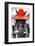 ¡Viva Mexico! B&W Collection - Portrait of Horse with Red Hat-Philippe Hugonnard-Framed Photographic Print