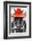 ¡Viva Mexico! B&W Collection - Portrait of Horse with Red Hat-Philippe Hugonnard-Framed Photographic Print