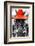 ¡Viva Mexico! B&W Collection - Portrait of Horse with Red Hat-Philippe Hugonnard-Framed Photographic Print