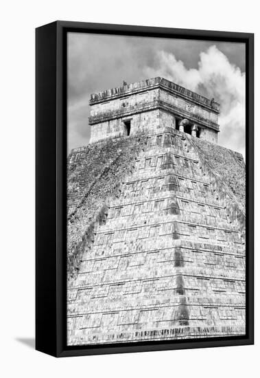 ¡Viva Mexico! B&W Collection - Pyramid Chichen Itza IV-Philippe Hugonnard-Framed Premier Image Canvas