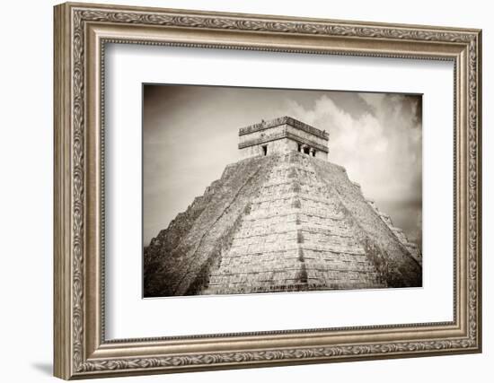 ¡Viva Mexico! B&W Collection - Pyramid Chichen Itza-Philippe Hugonnard-Framed Photographic Print