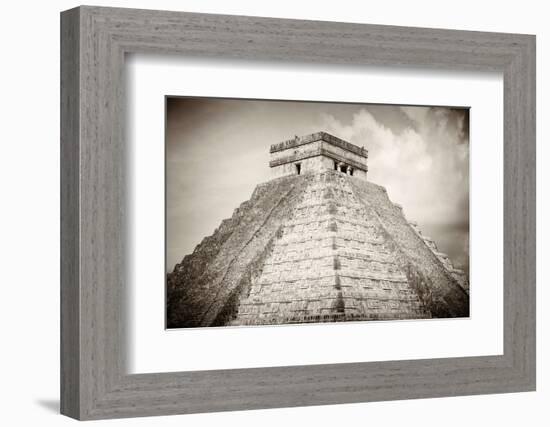 ¡Viva Mexico! B&W Collection - Pyramid Chichen Itza-Philippe Hugonnard-Framed Photographic Print
