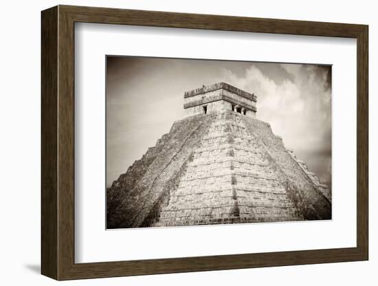 ¡Viva Mexico! B&W Collection - Pyramid Chichen Itza-Philippe Hugonnard-Framed Photographic Print